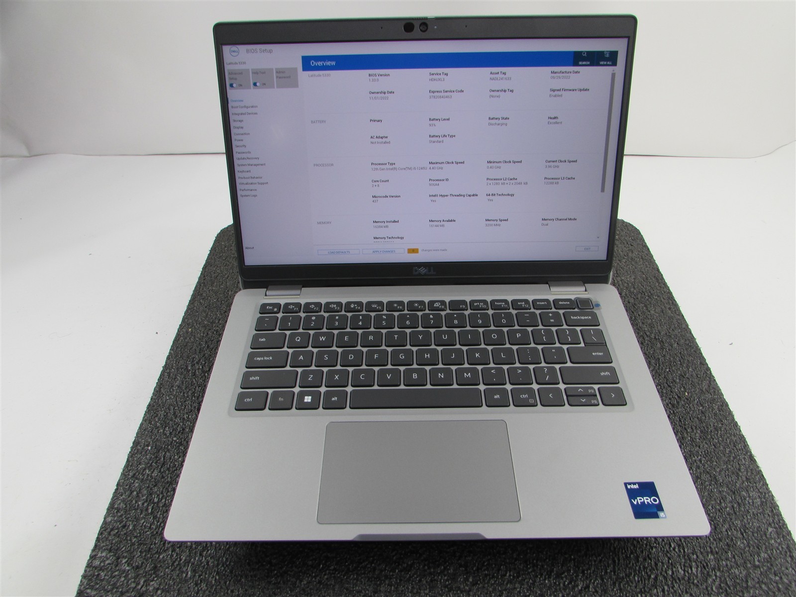 DELL LATITUDE 5330 FHD TOUCHSCREEN I5-1245U 10 CORE NO SSD 16GB RAM NO O.S
