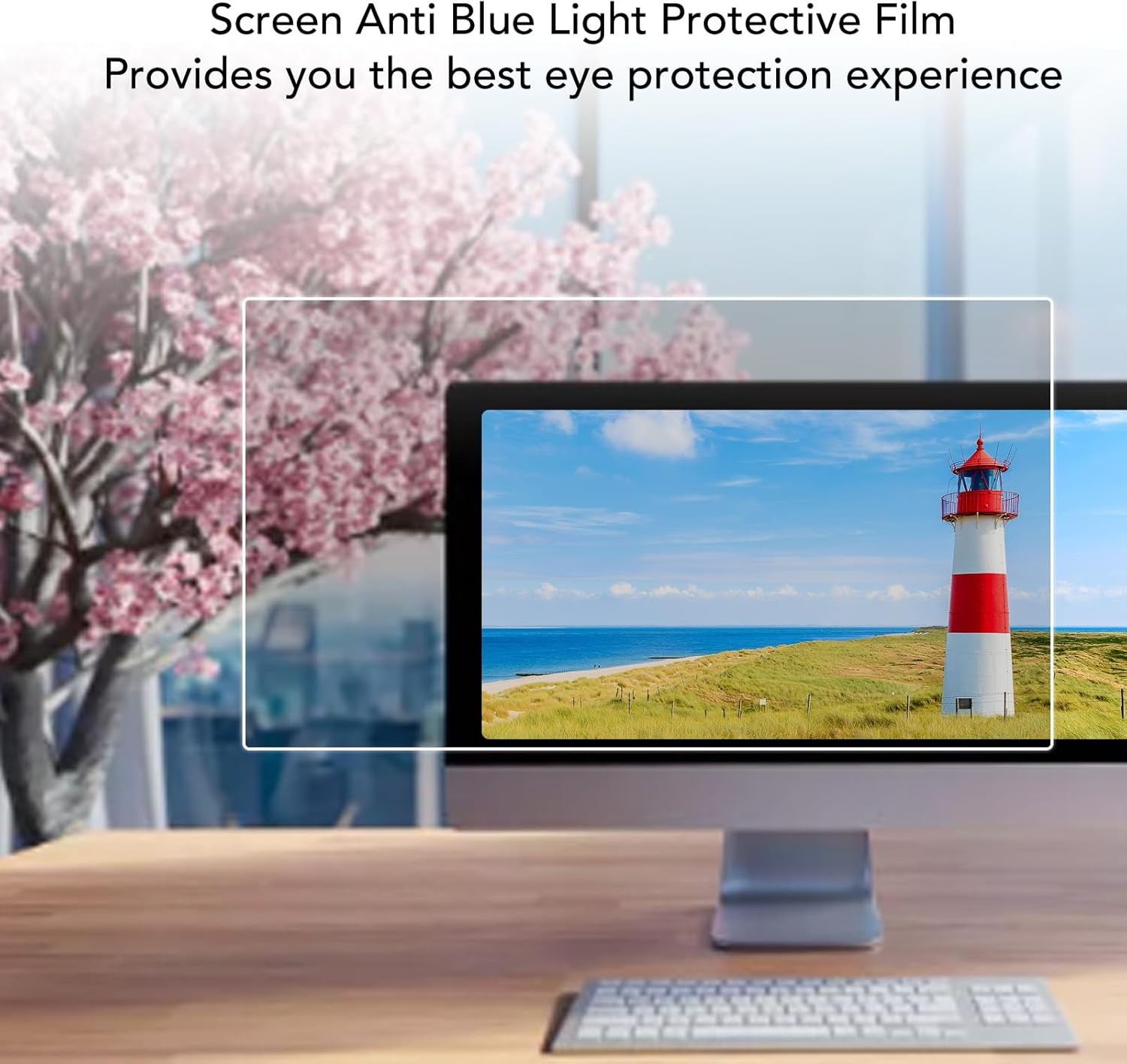 24 Inch Computer Screen Filter, 16:9 Blue Light Blocking Screen Protector Panel