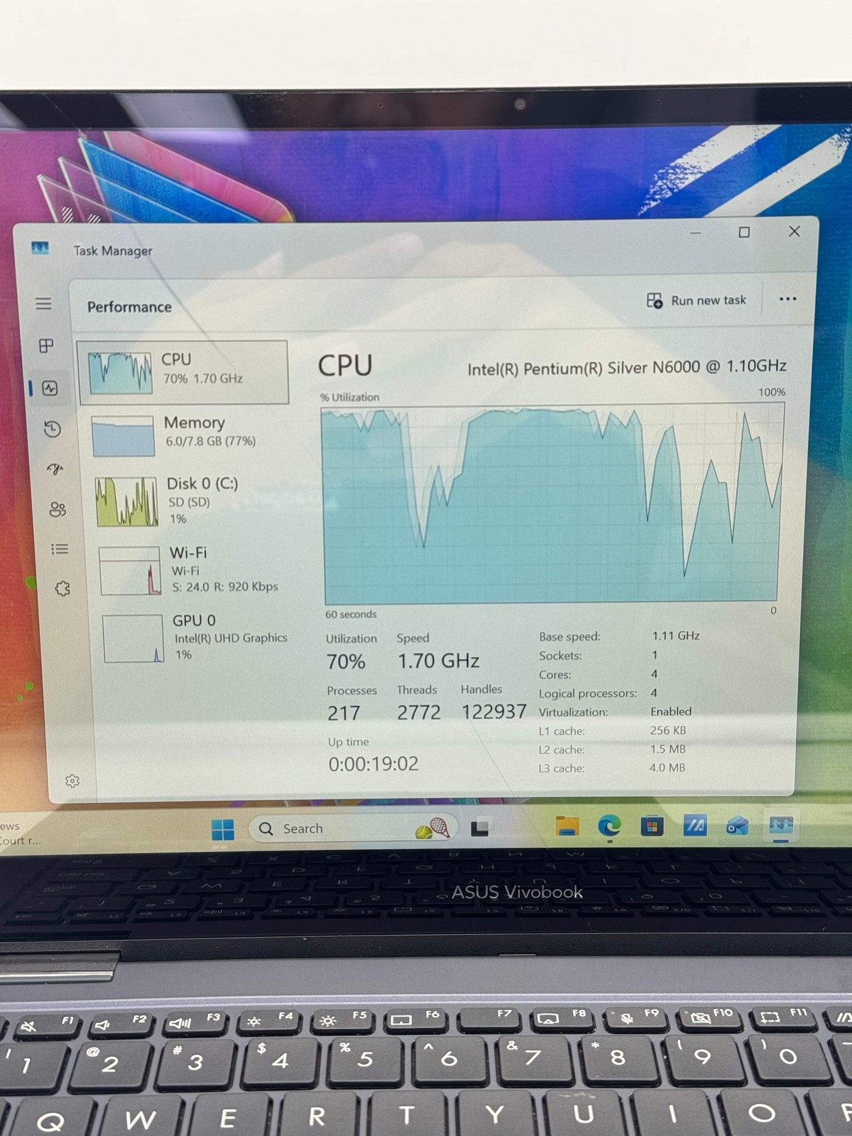 Asus VivoBook Go 14 Intel Pentium 8GB 128GB Damaged Screen For Parts