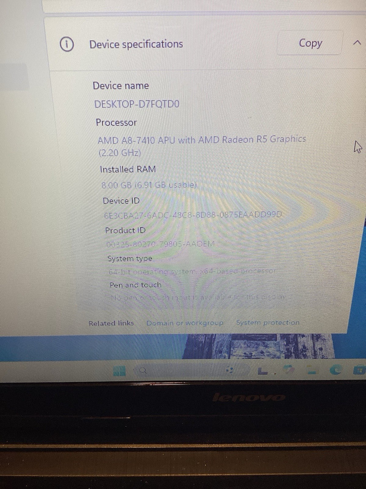 Lenovo G51-35 15.6″ AMD A8-7410 2.20GHz 8GB 1TB HDD Win 11 Black
