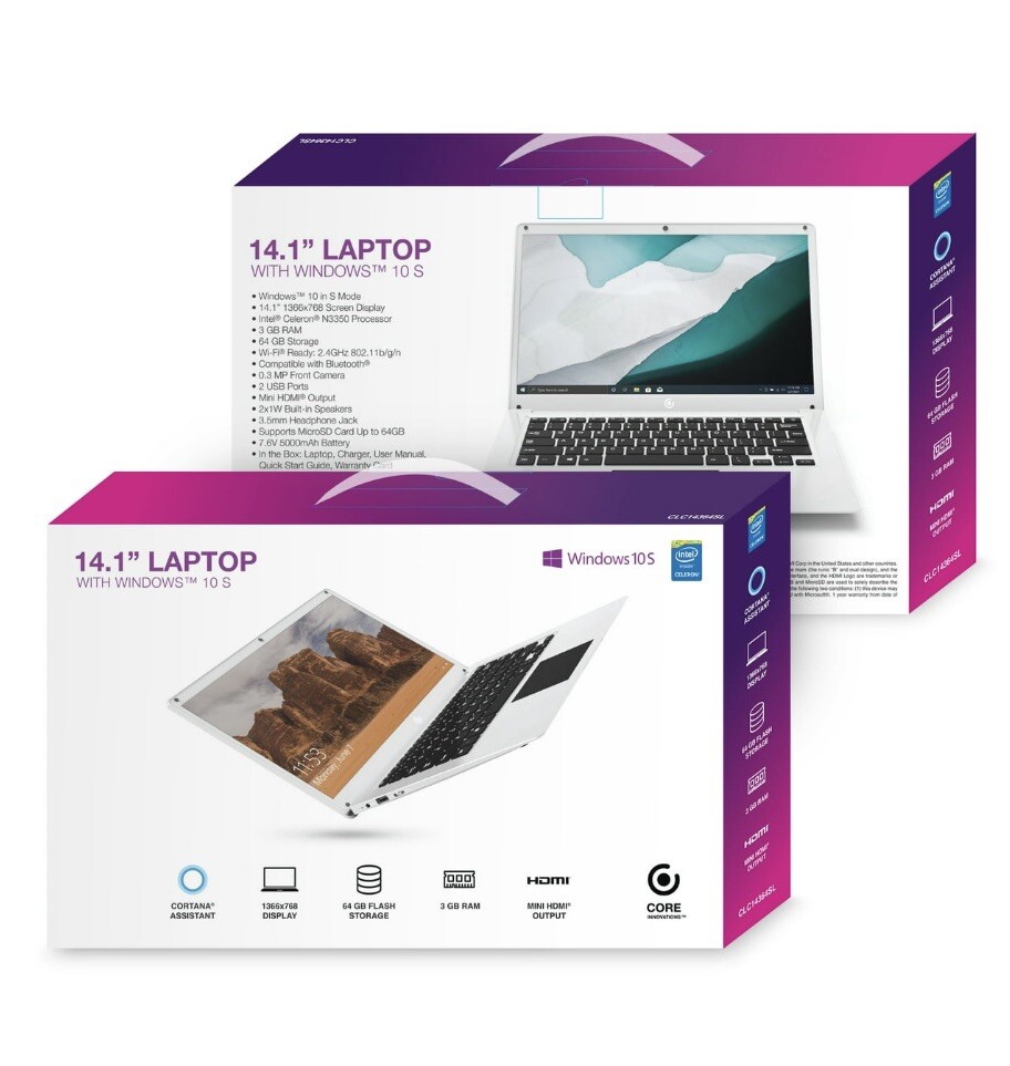 Core Innovations CLC14364SL 14.1″ Laptop with Windows 10 S, Intel Celeron 3GB