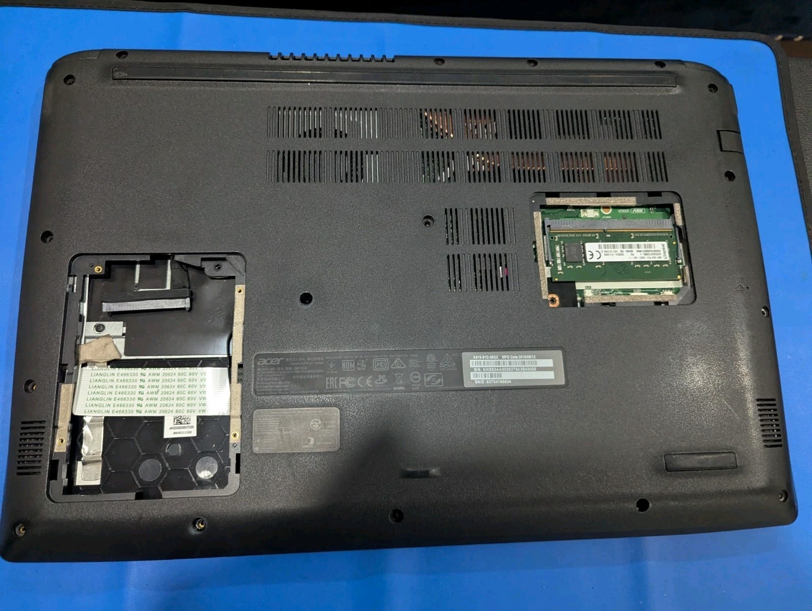 Acer Aspire 5 A515-51: i5-7200U CPU, NVidia MX150 GPU, 8GB RAM **FOR PARTS**