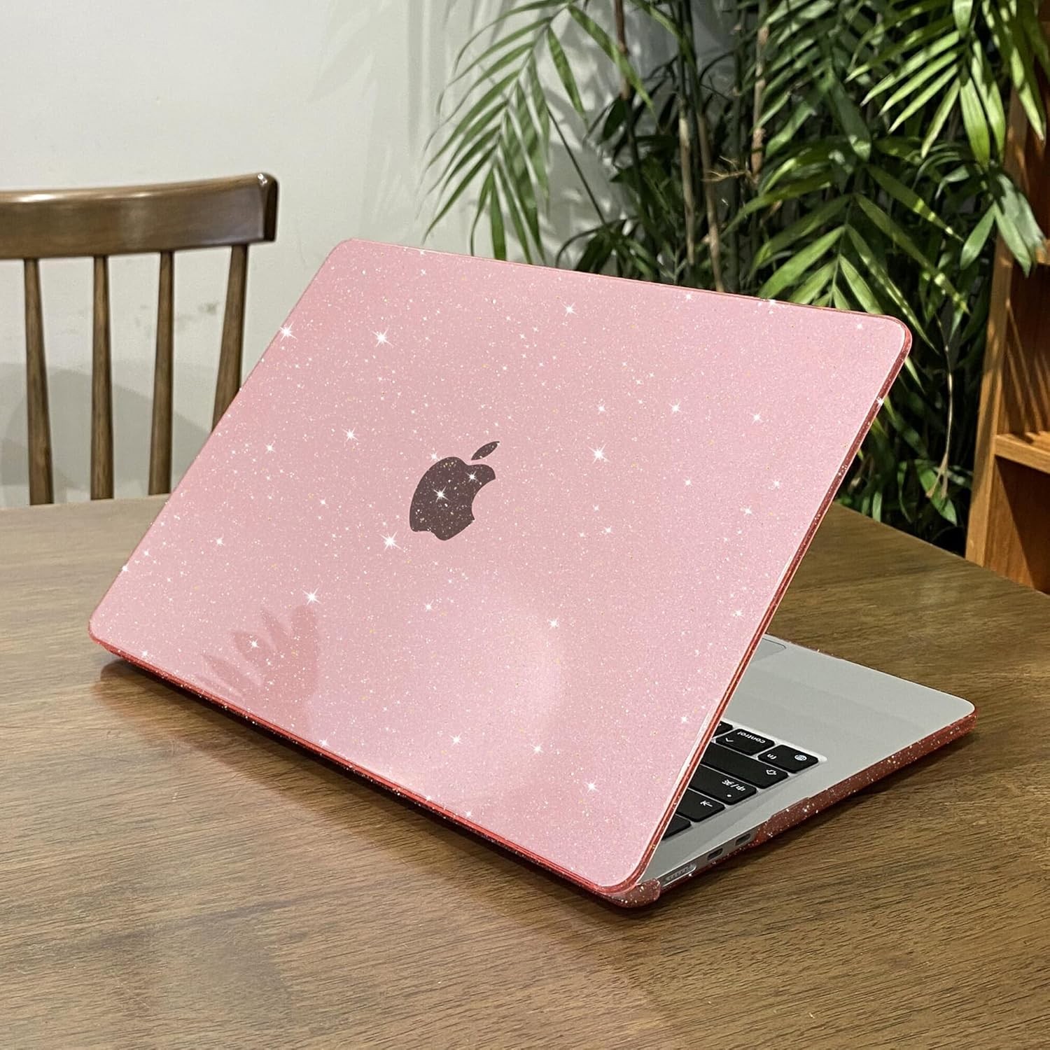 Glitter Case for MacBook Air 15 inch Case 2026 2025 2024 2023, Glitter Pink