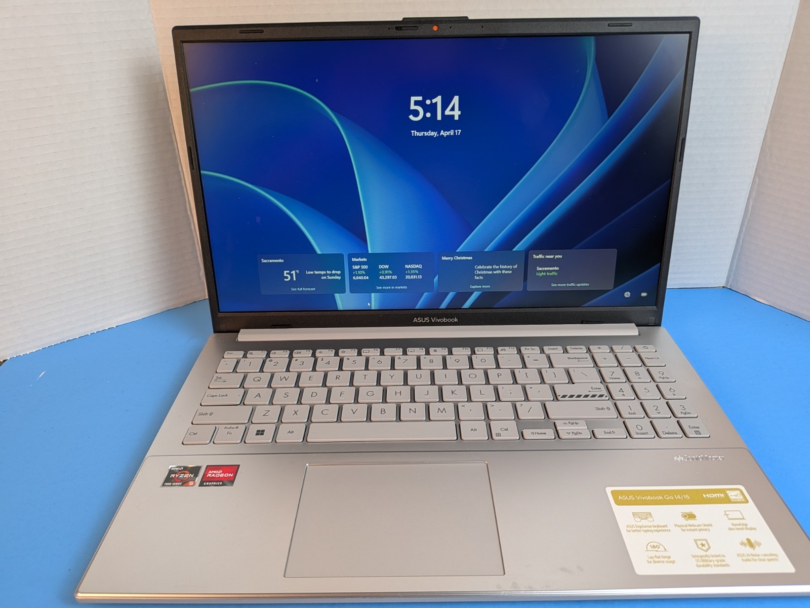 Asus VivoBook 15 15.6″ (256GB, Intel Core i7 8th Gen 12GB) Ryzen7 Laptop, Silver