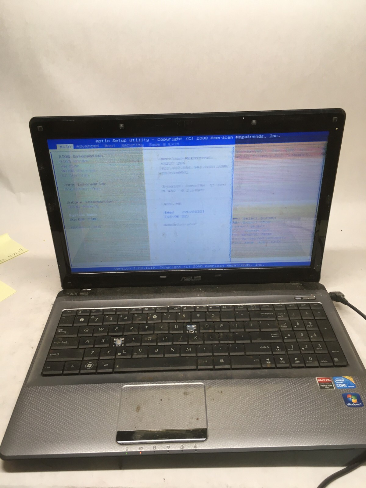 ASUS A52J 15″ (AS IS) Intel Pentium P6100 @ 2 GHz – JZ