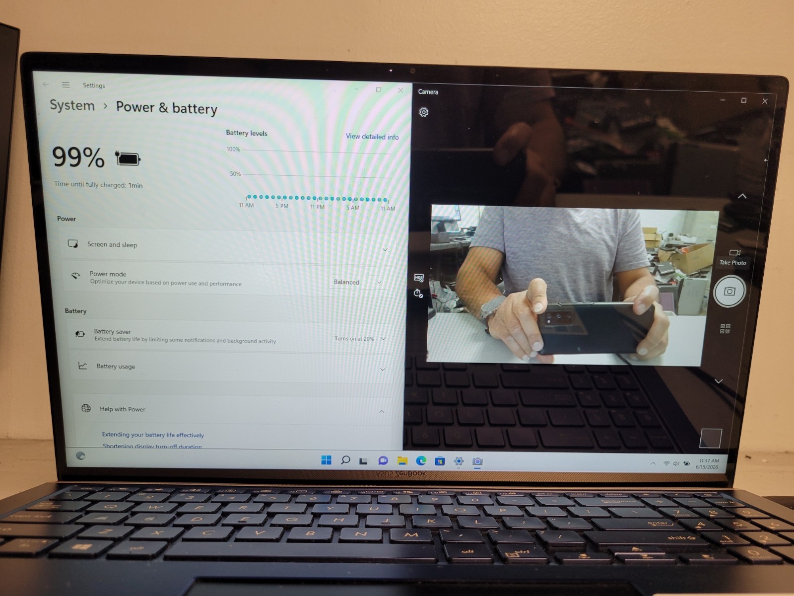 Asus zenbook 15 15.6″ i7-10510u 1.8ghz 16gb onboard ram 256gb ssd read 072882038