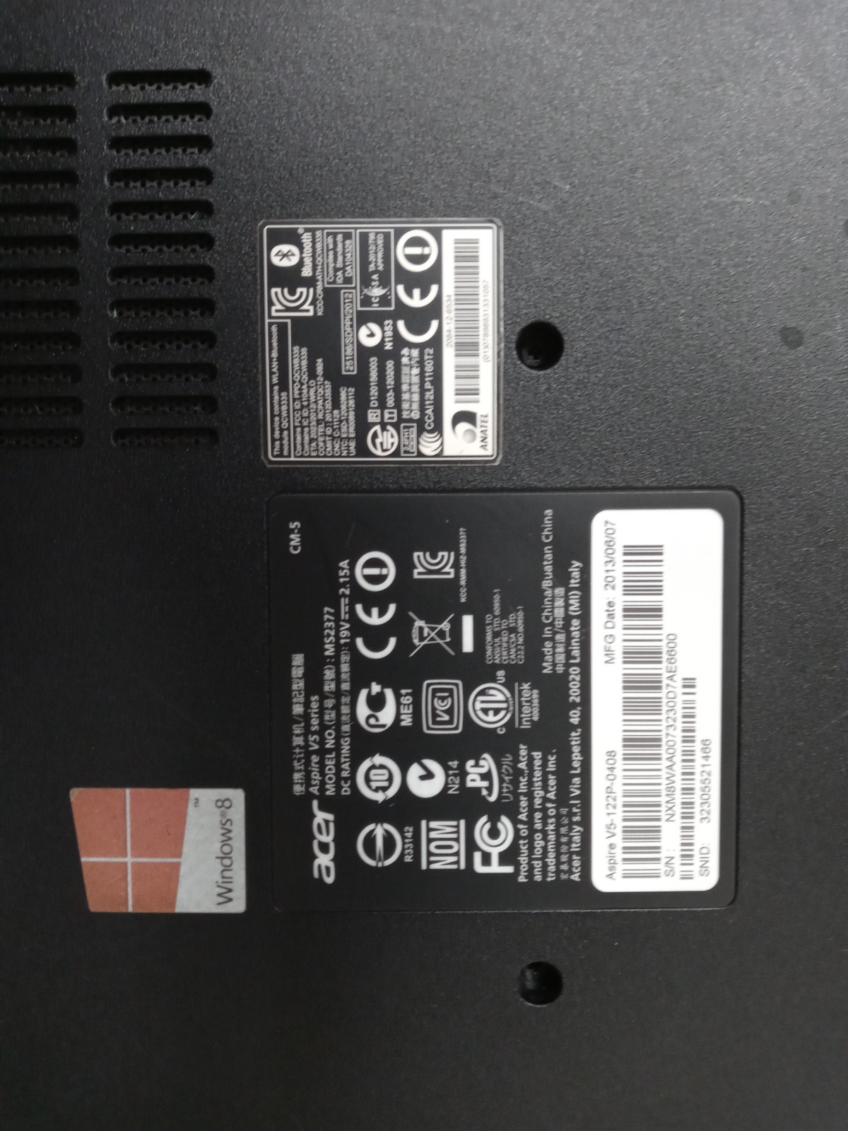 Acer Aspire V5 11″ Notebook V5-122P-0408 AMD A4-1250 1.0GHz 4GB RAM *READ DESCR*