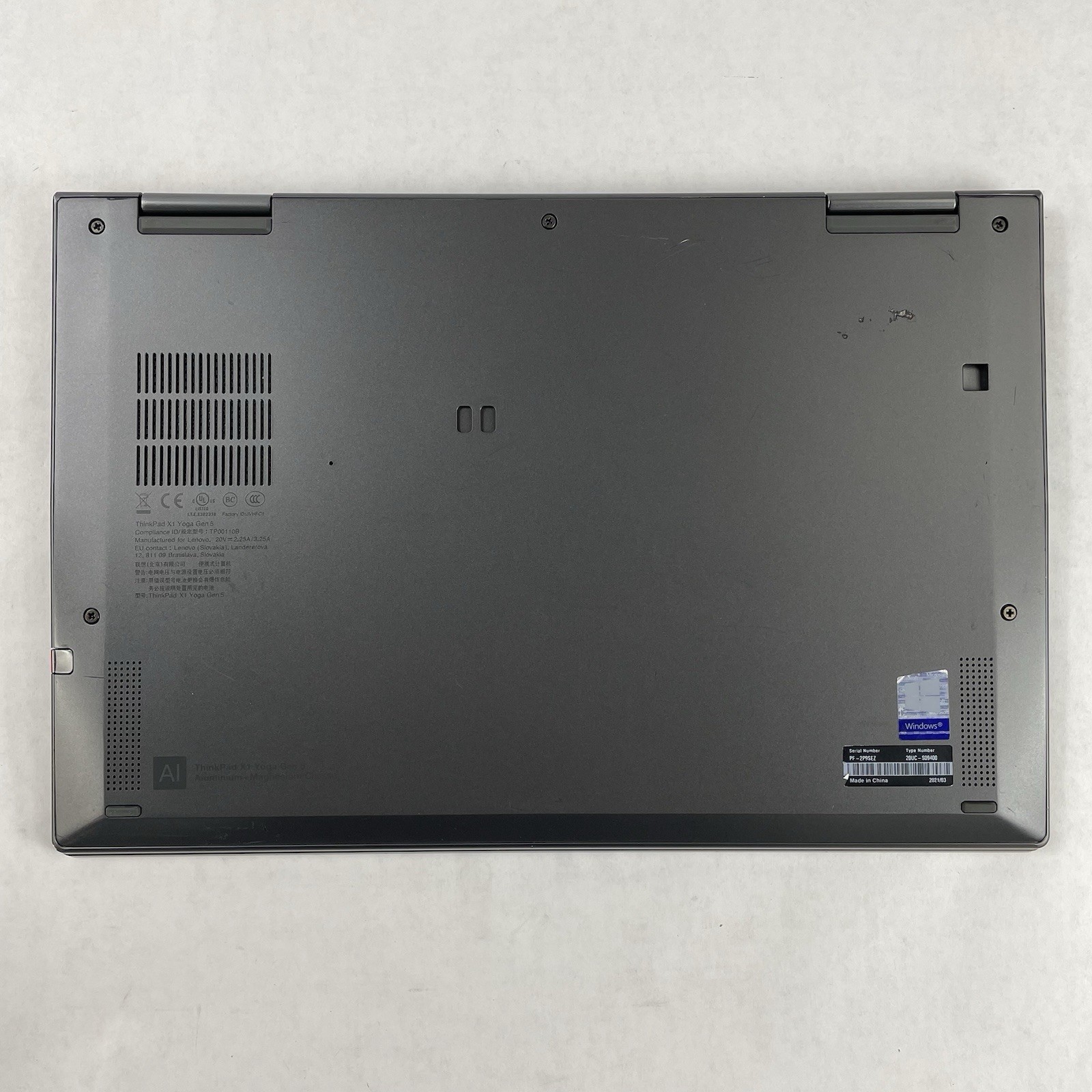 Lenovo ThinkPad X1 Yoga Gen5 14″ i5-10310U 1.70 GHz 8 GB RAM No SSD/OS/AC