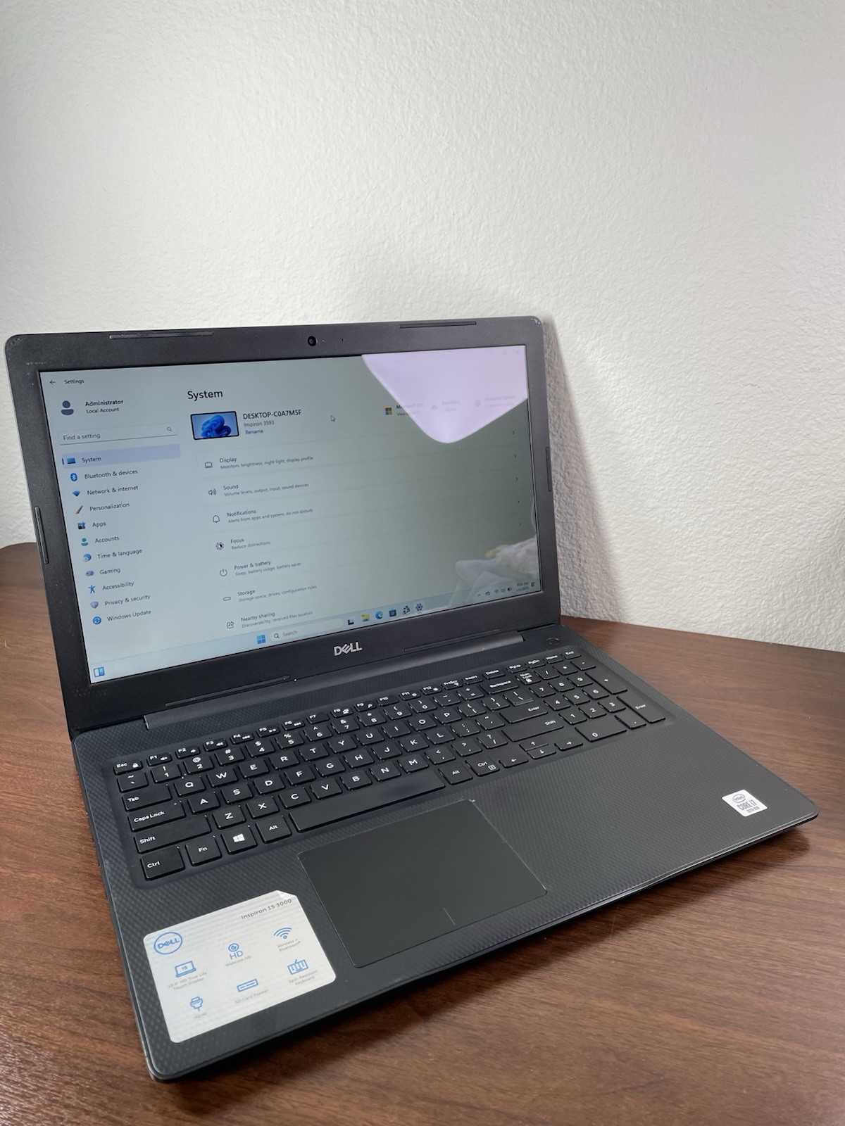 DELL Inspiron 3593 i7-1065G7 1.3GHz 12Gb RAM 512Gb NVMe Touch Win11Pro