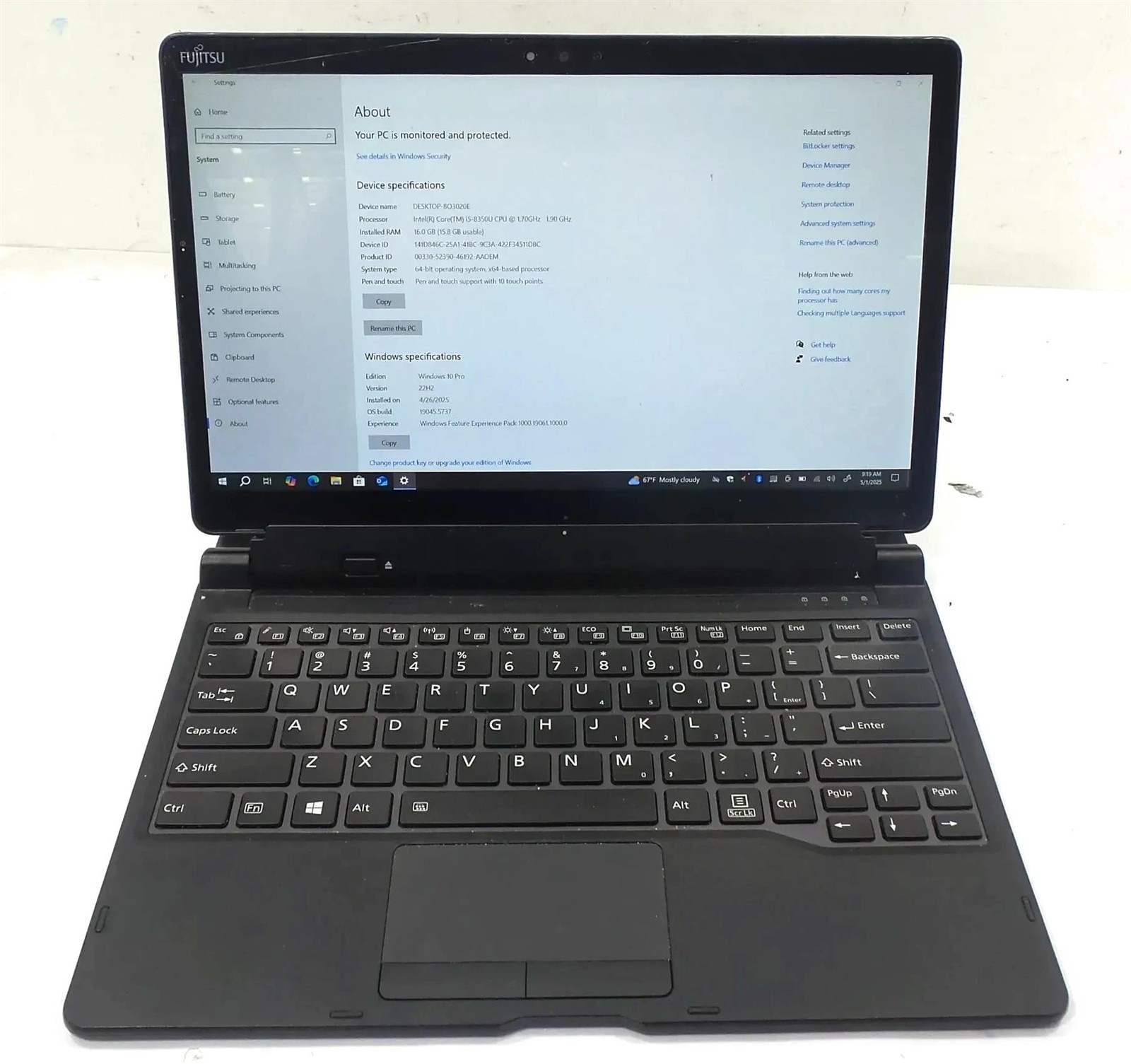 Fujitsu Stylistic Q738 Core i5-8350U 1.7GHz 16GB 128GB Windows 10