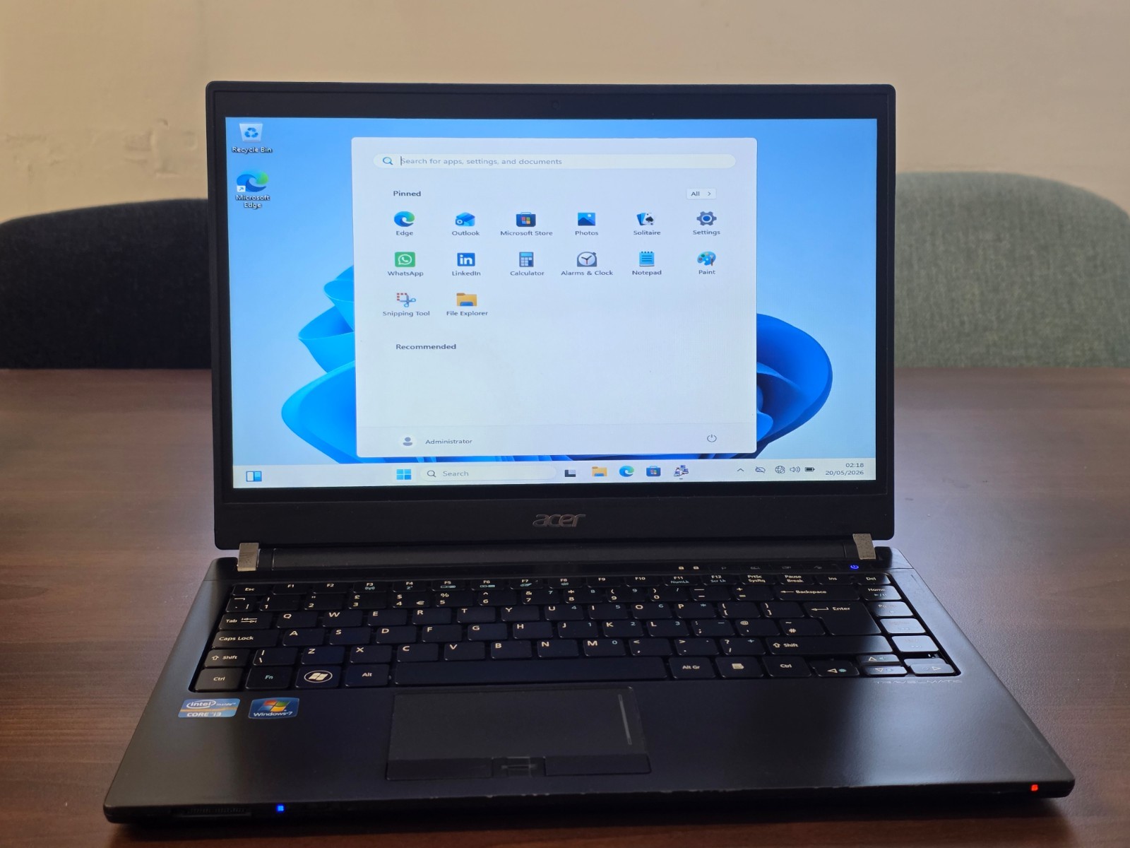 14″ ACER TRAVELMATE 8481 CORE i3-2367M 8GB 240GB SSD HDMI WIN11