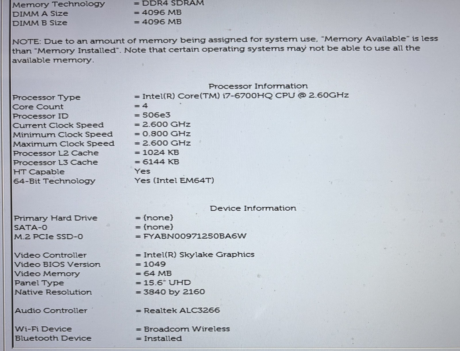 Dell XPS 15 9550 15.6″ 4K UHD i7-6700HQ 2.60GHz | 8GB | 256GB | GeForce GTX 960M