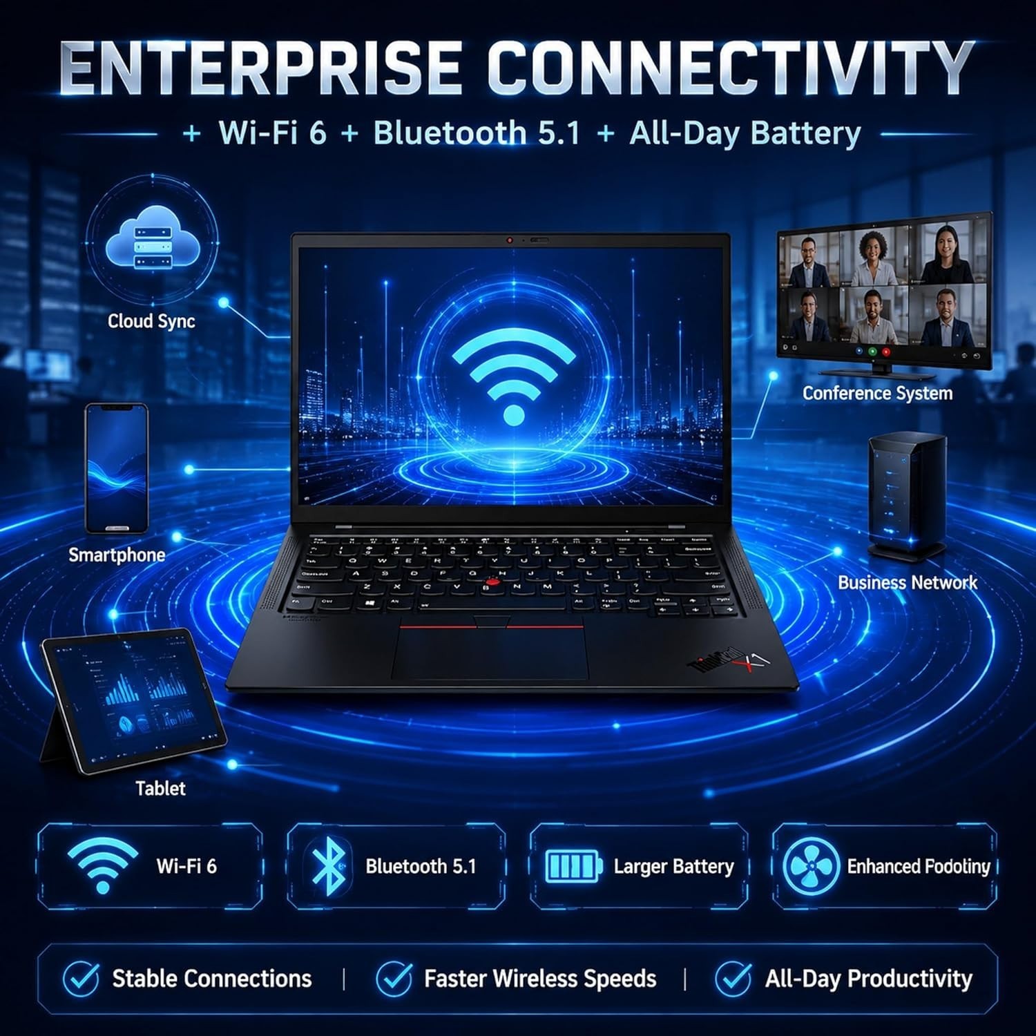Lenovo ThinkPad X1 Carbon Gen 9 14″ Ultrabook, Intel Core i5, 8GB RAM 256GB SSD