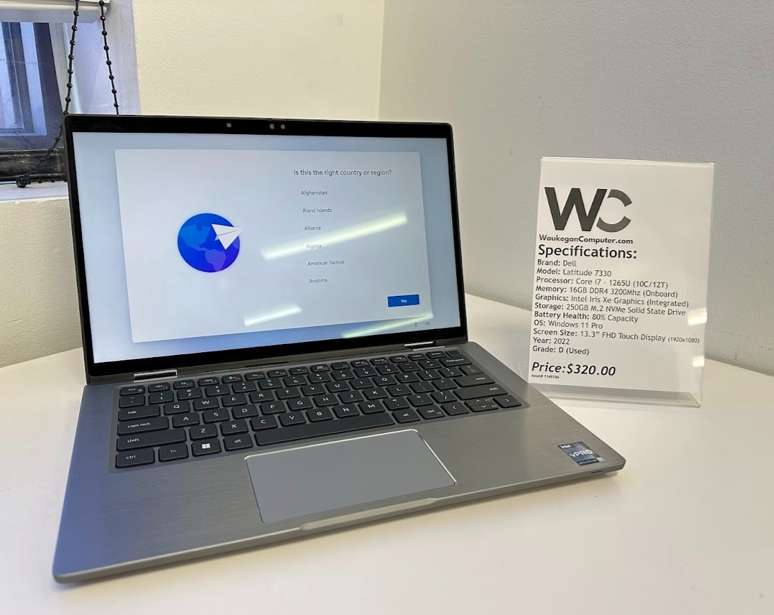 Dell Latitude 7330, Core i7 1265U, 16GB DDR4 Intel Iris Xe, 512GB SSD 2022 13.3″