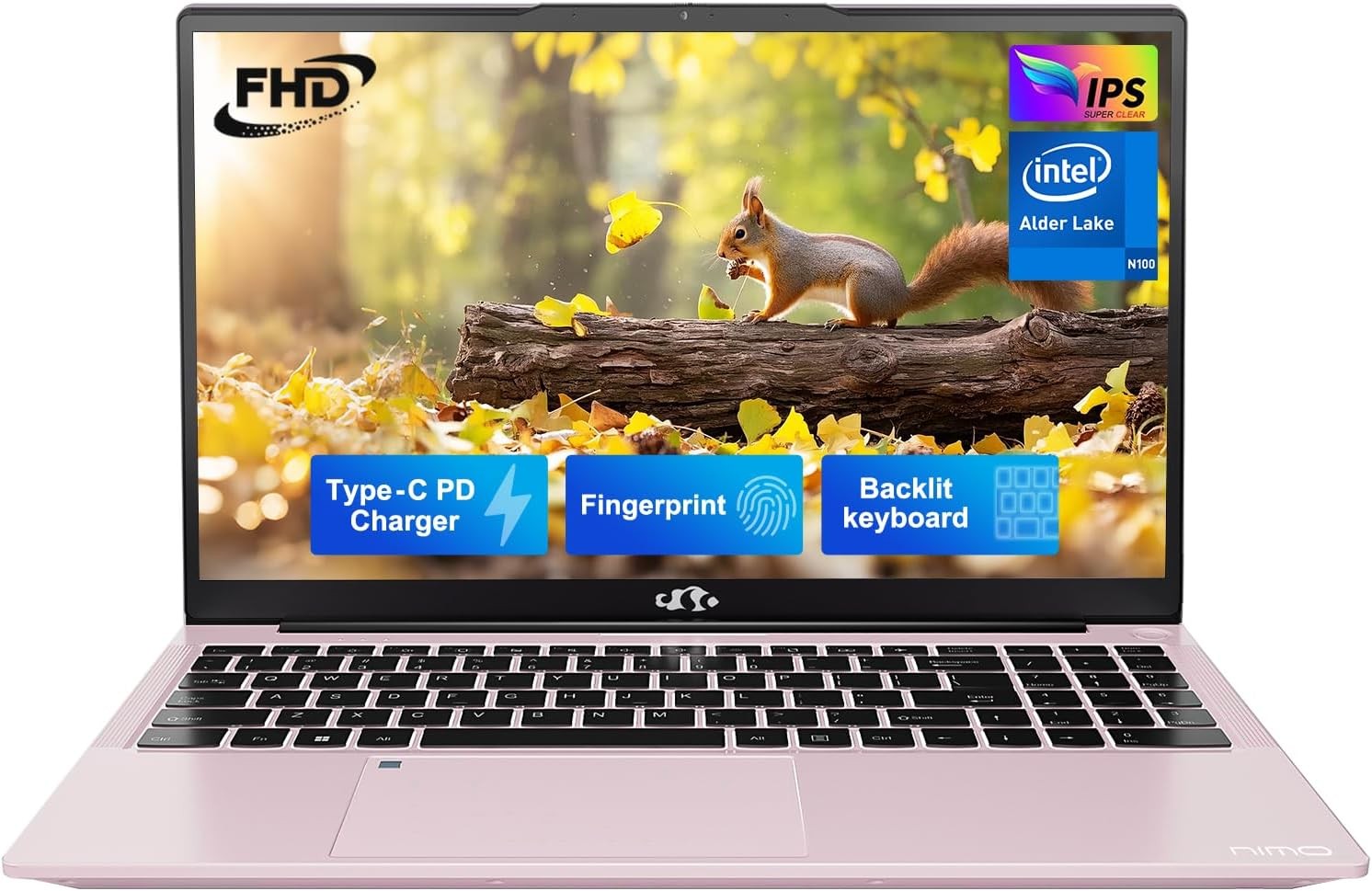 NIMO 15.6 Laptop Intel Pentium 4 Cores N100 8GB RAM 128GB SSD Backlit KB Win 11