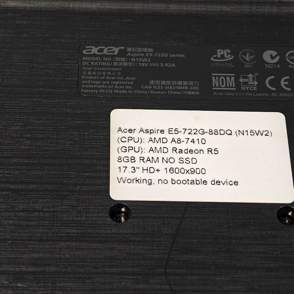 Acer Aspire E5-722G-88DQ Laptop – AMD A8-7410, AMD Radeon R5, 8GB RAM
