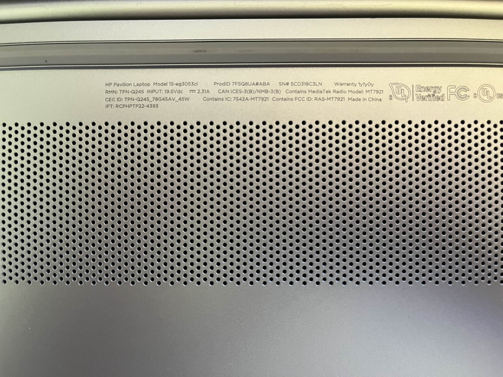 HP Pavilion Laptop Model 15-eg3053cl – Intel i5 – Iris Xe – No SSD- Water Damage