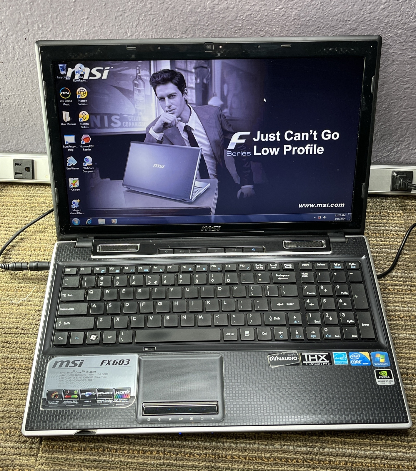 MSI MS-16G4 i5 15.6” Laptop 6GB RAM 250GB HDD Win7 Used 84678