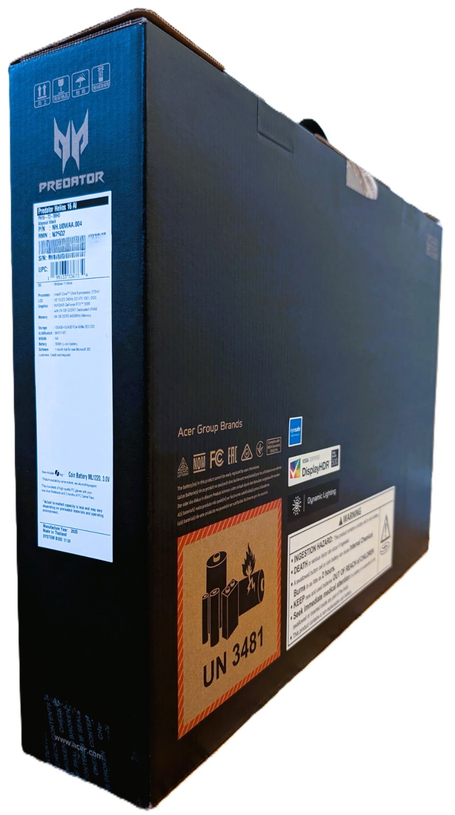 Predator Helios 16 AI Core Ultra 9 RTX 5090 OLED Gaming Laptop – Abyssal Black
