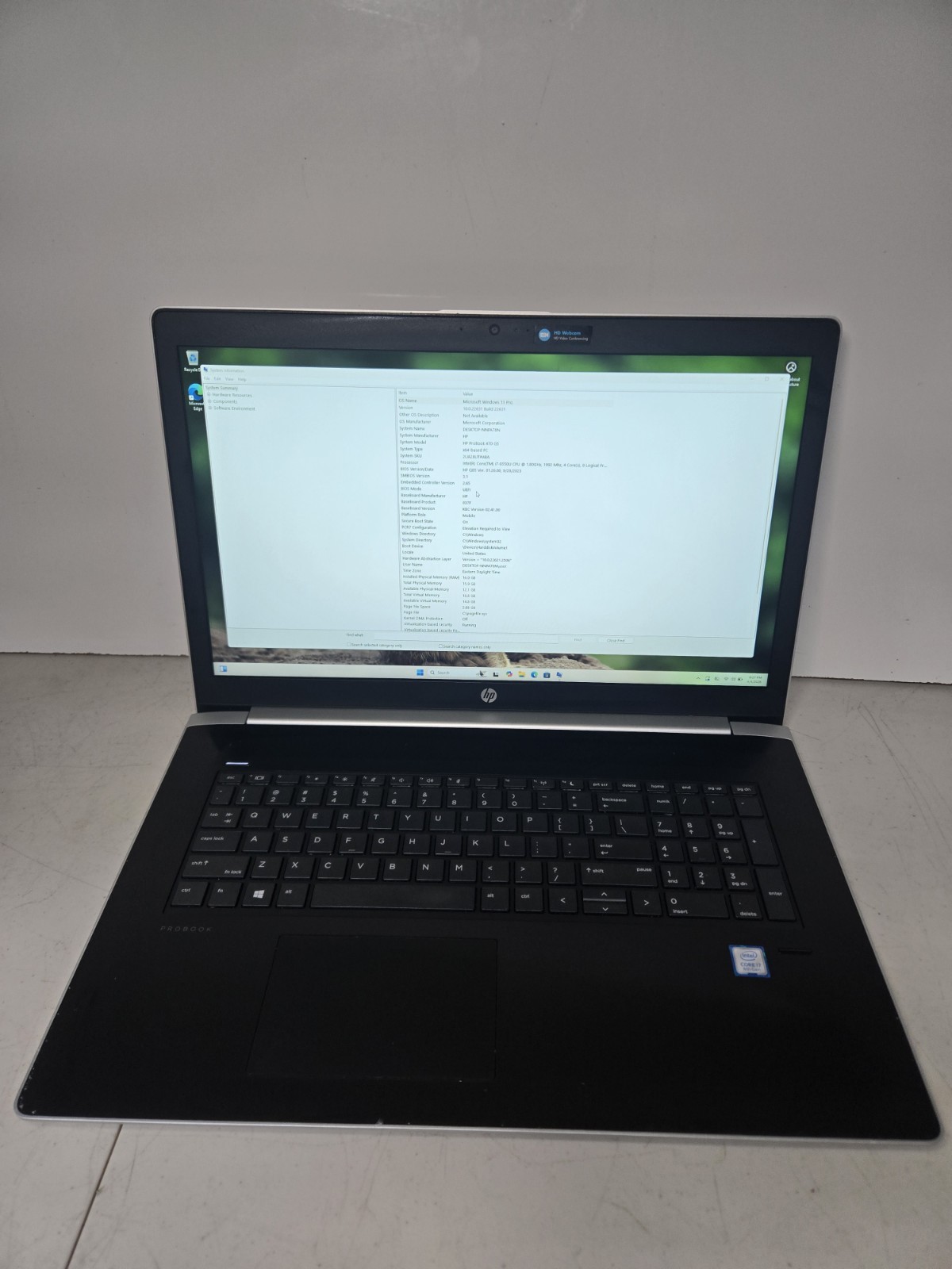 HP ProBook 470 G5 (Win11 / 17.3″ / Core i7-8550U / NVIDIA / 16GB / 256GB NVMe)