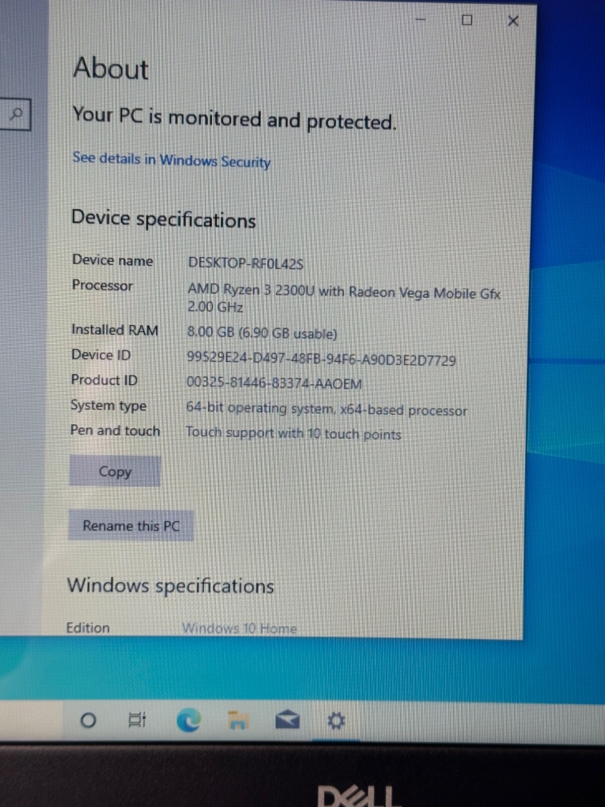 Dell Inspiron 3585,AMD Ryzen 3 2200U, 2.00GHz, 8GB RAM, 256GB SSD, (NOT OS)