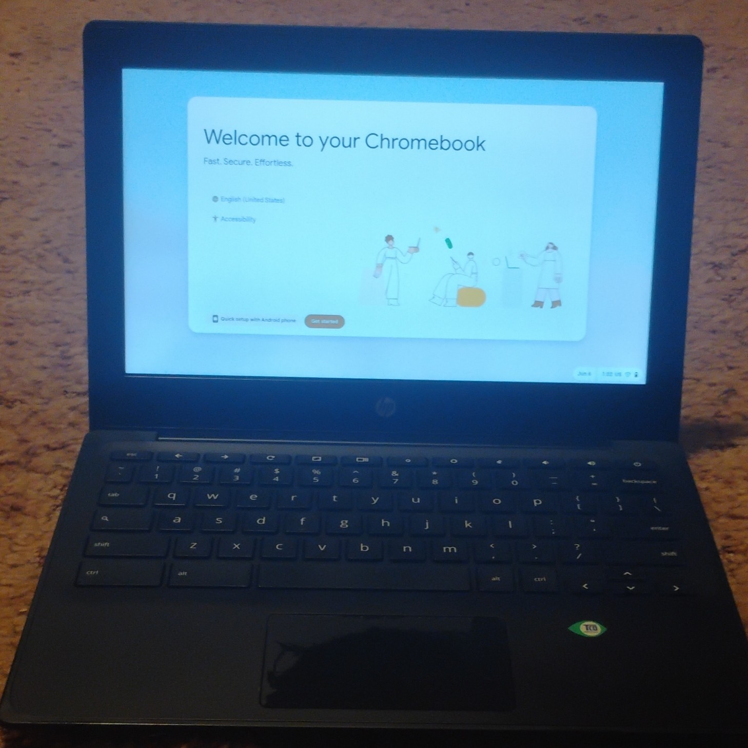 HP Chromebook 11MK G9 EE 11.6″ Laptop + Charger + Case