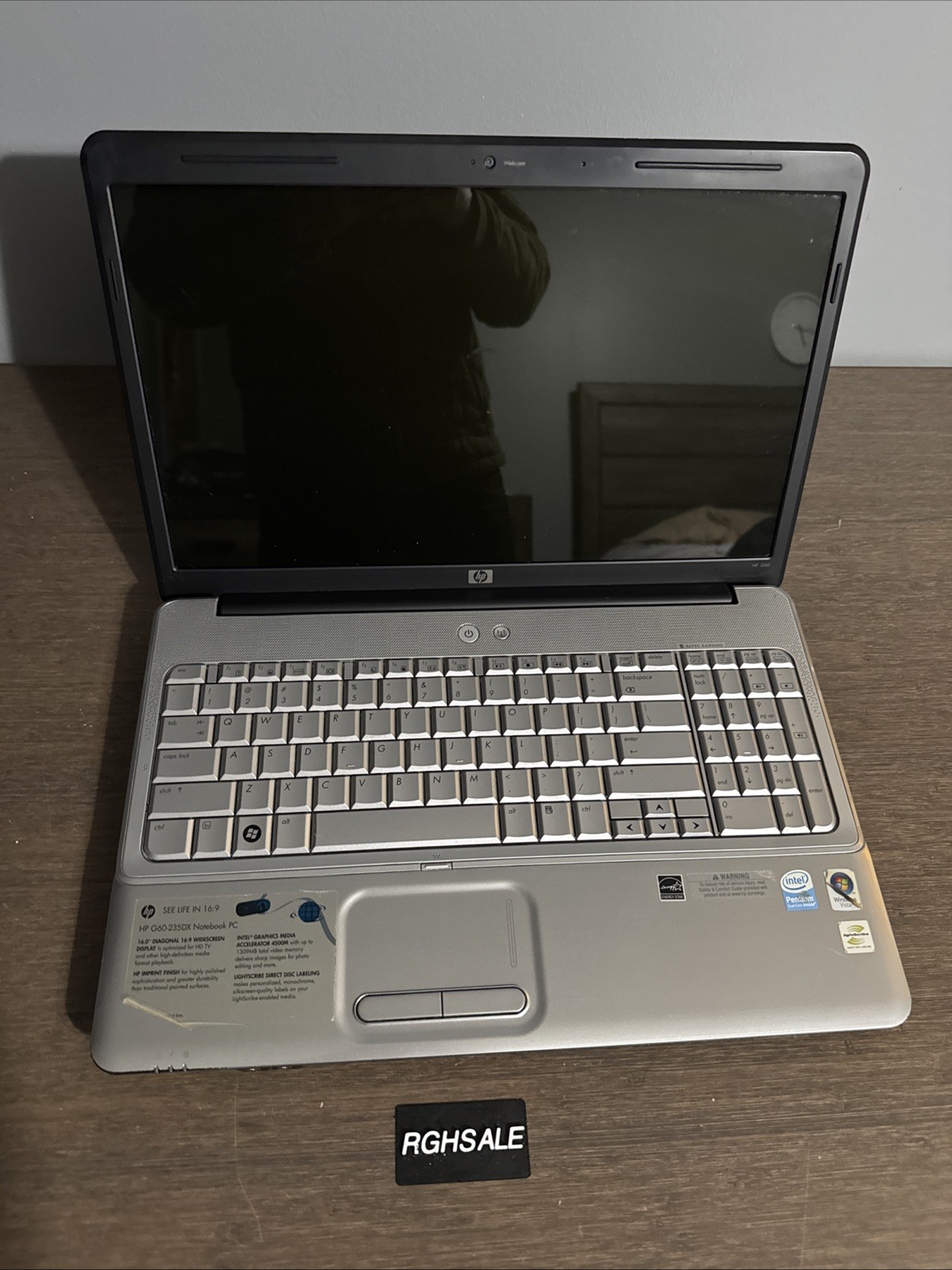 HP G60-235dx Laptop With Power Cable – Boots – FOR PARTS READ