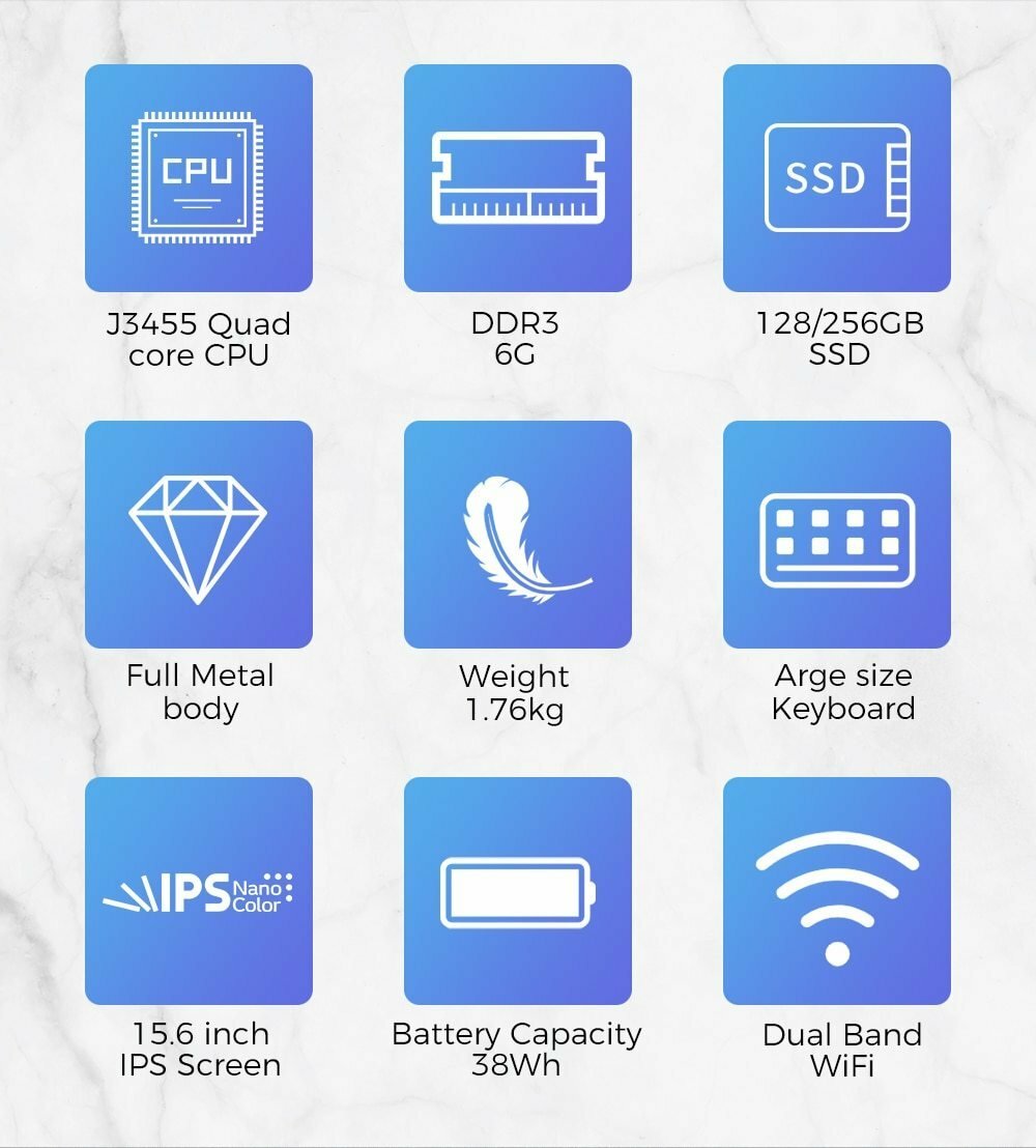 Dere V14S 14.1inch Laptop Intel Celeron N5095 DDR4 12GB RAM 256GB SSD Backlit Ke