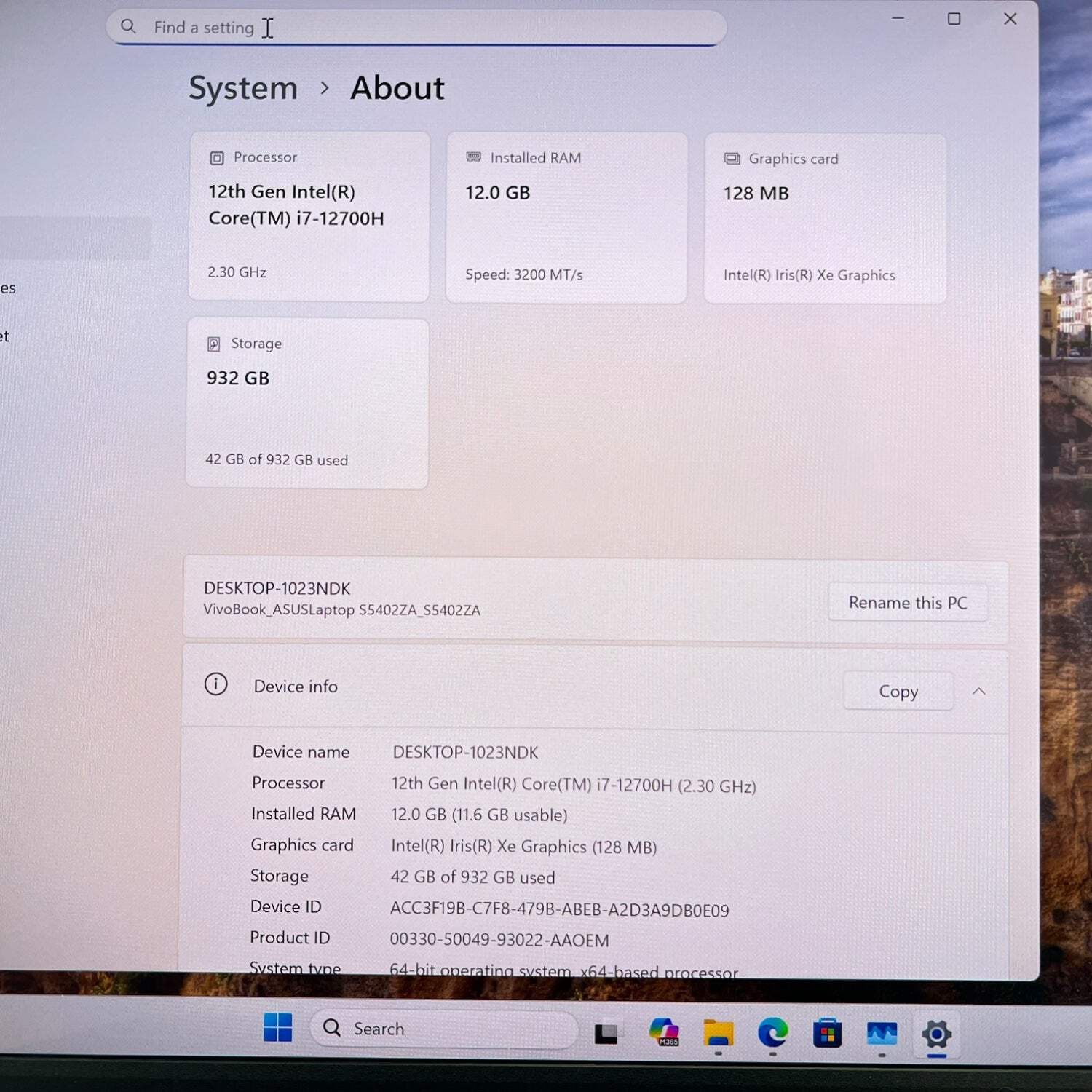 Asus Vivobook S 14X S5402Z 14.5 i7-12700H 2.3GHz 12GB RAM 1TB SSD