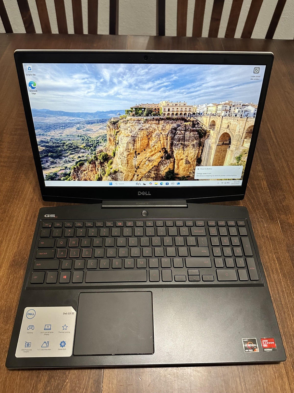 Dell G5 SE 5505 15.6″ (256GB SSD, AMD Ryzen5-4600H 3000 Mhz, 6 cores(6), 8GB)