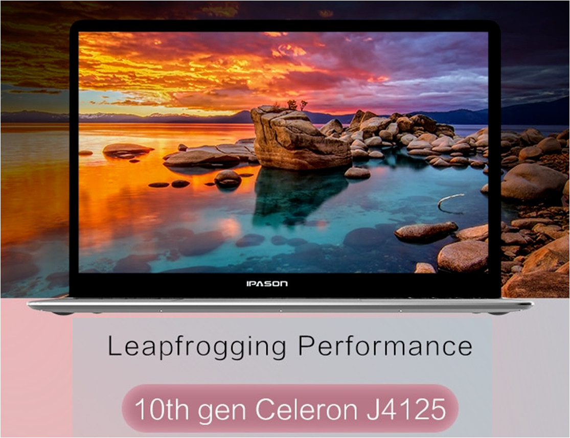 15.6″ IPS Quad-Core J4125 Notebook 12 GB RAM Slim Ultrabook Office Laptop