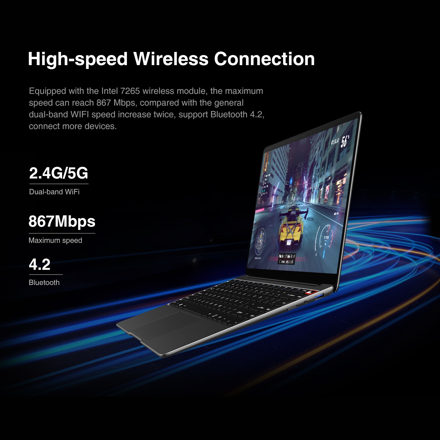 CHUWI 13.3in Aerobook Intel Core Laptop Computer 8G 256G Win11 Backlit keyboard