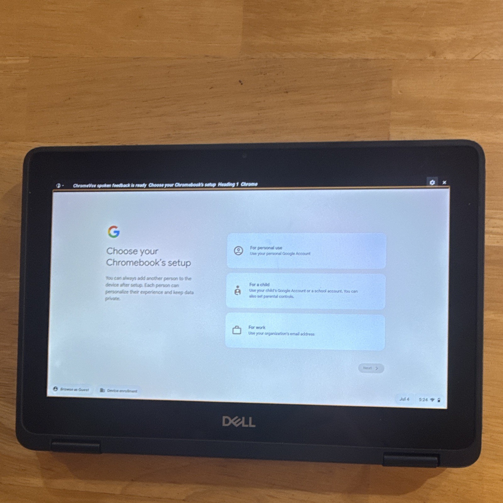 Dell Chromebook 3100 2-in-1 11.6″ Celeron 4GB 32GB eMMC USB-C Black