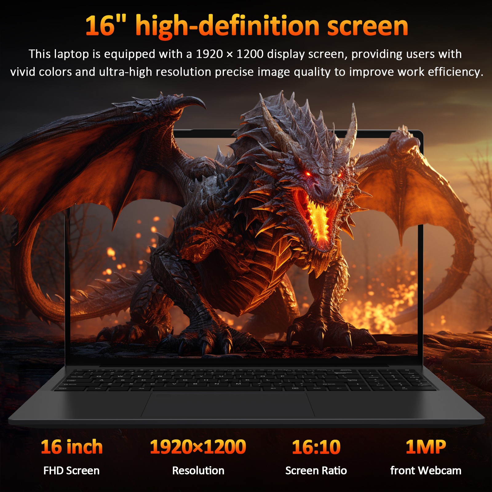 Auusda 16″ Laptop 3250U 16GB+512GB Large Storage Numeric Keypad for Study Work