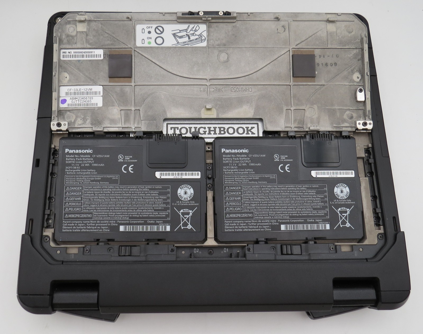 Panasonic Toughbook CF-33 MK1 i7-7600U @ 2.8GHz 16GB DDR3 256GB m2 12″ No OS/AC