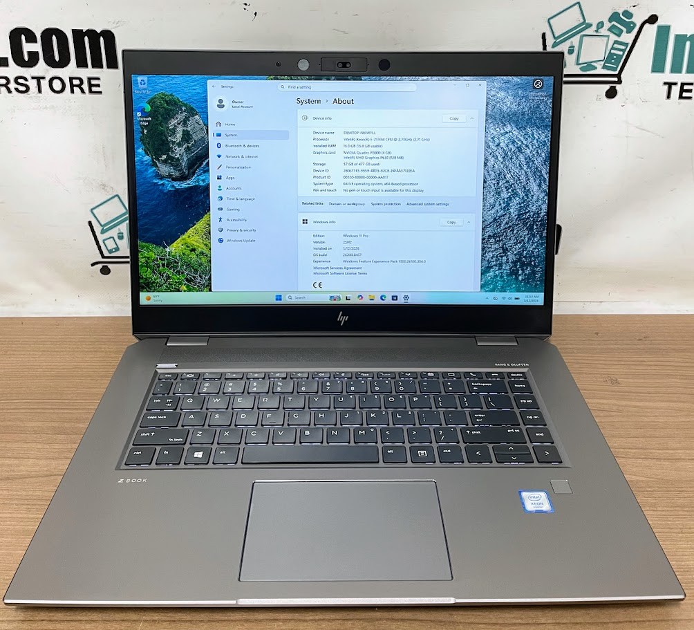 HP ZBook Studio G5 15.6 W11P Xeon E-2176M Quadro P2000 2.7GHz 16gb RAM 512gb SSD