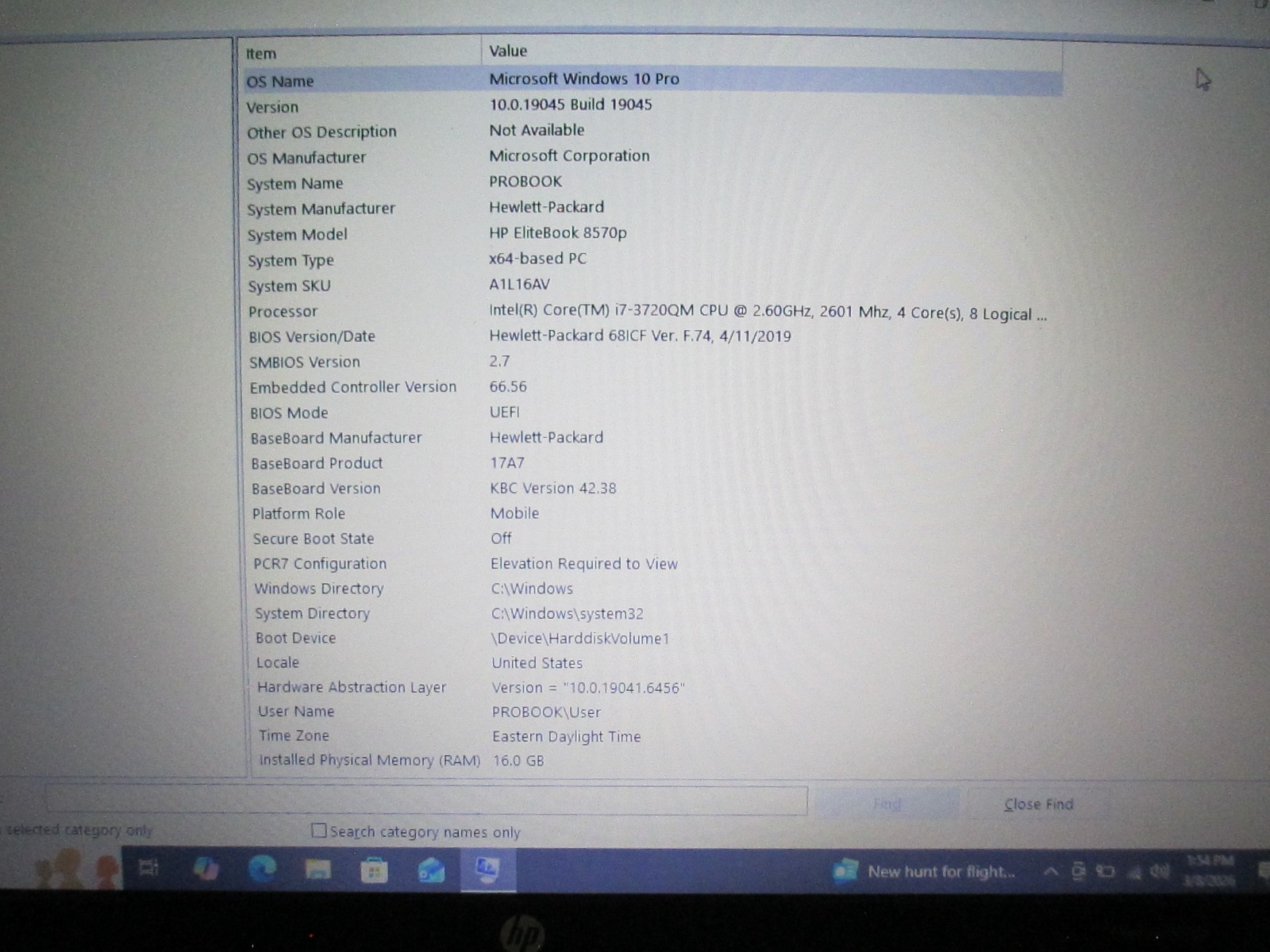 HP Elitebook 8570p i7 VPro QUAD CORE/Win 10 Pro*/16GB Ram/Charger *ACTIVATED