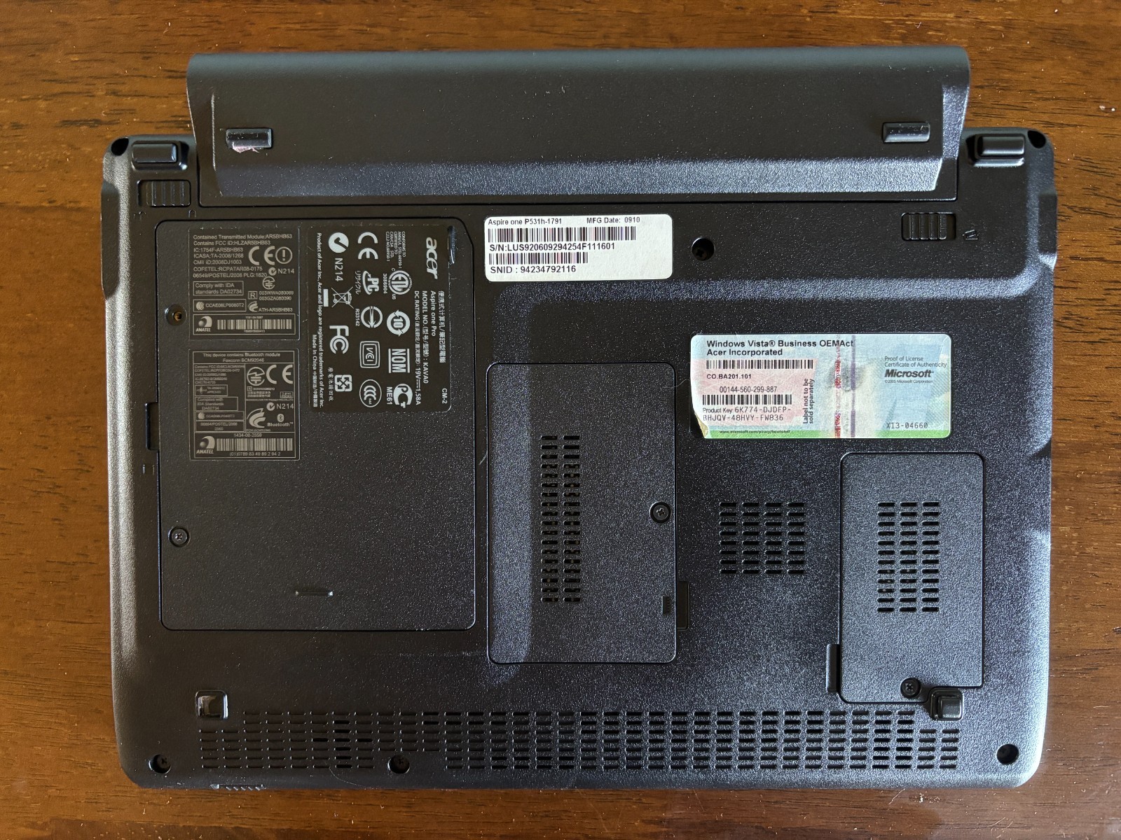 Acer Aspire One Pro P531h-1791 – Tested – No HDD/SSD – Touchpad Not Working #10