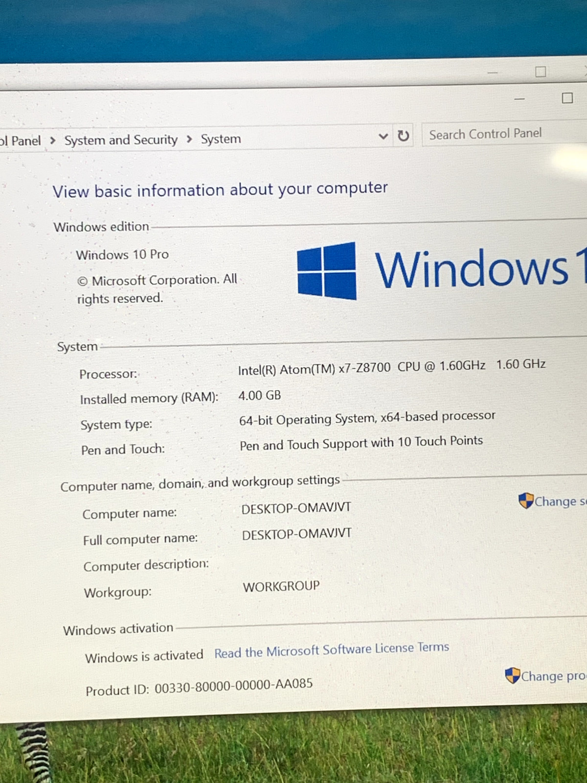 MICROSOFT SURFACE 1645 ATOM X7-Z8700@1.60GHZ 4GB RAM 128GB W10P TOUCH W/AC *QTY