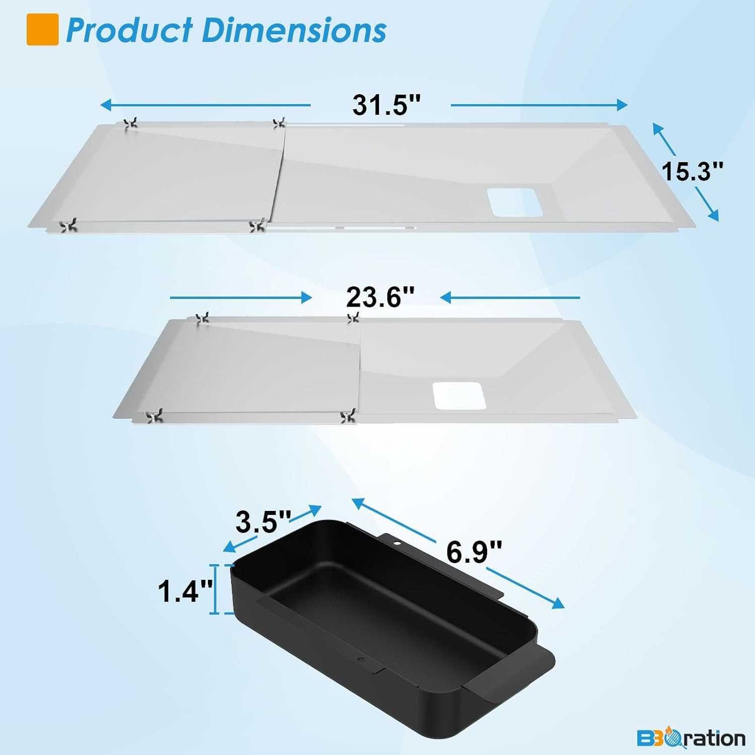 Universal Grease Tray with Catch Pan for Nexgrill Replacement Parts 720-0830H 72