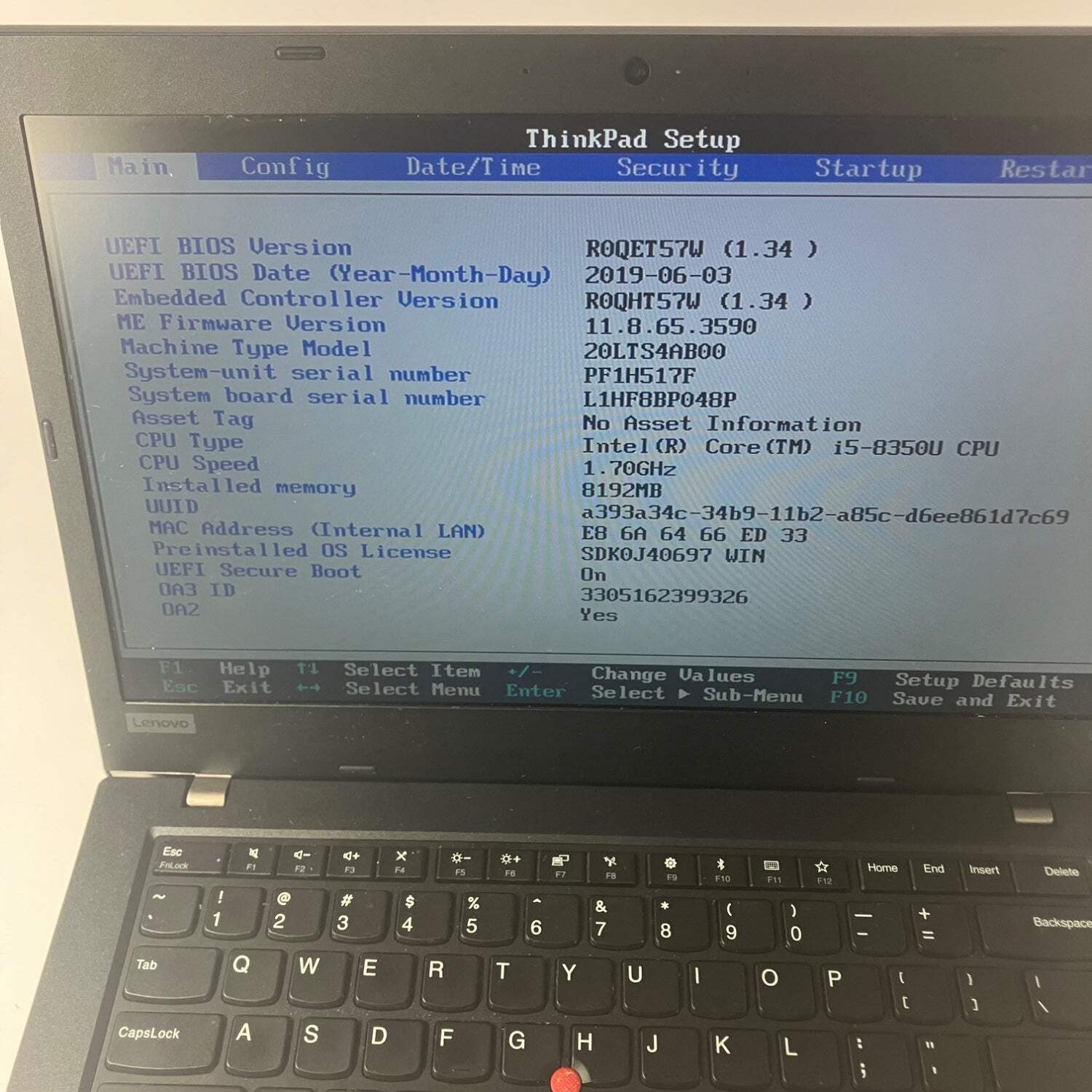 LOT OF 4x Lenovo ThinkPad L480 14″ Core i5-8350U 1.7GHz 8GB RAM NO SSD NO OS
