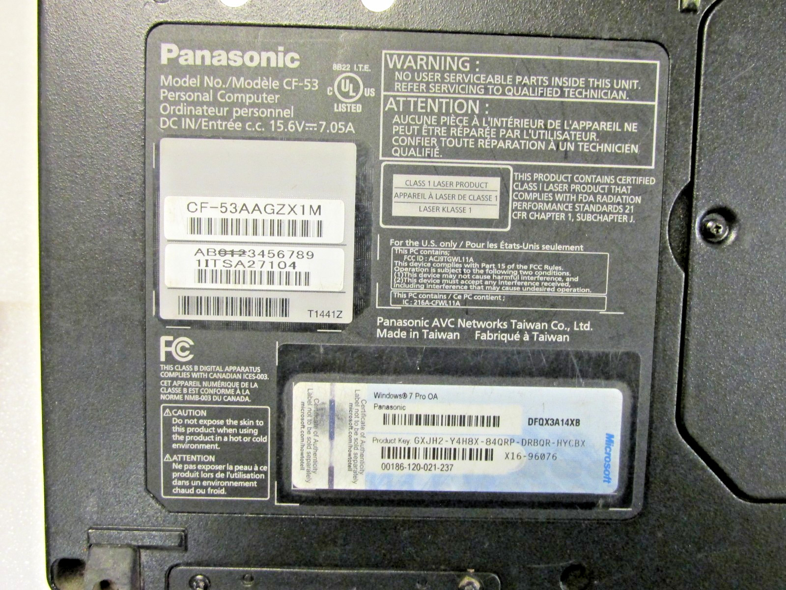 Panasonic Tough book CF-53AAGZX1M- Tested Working