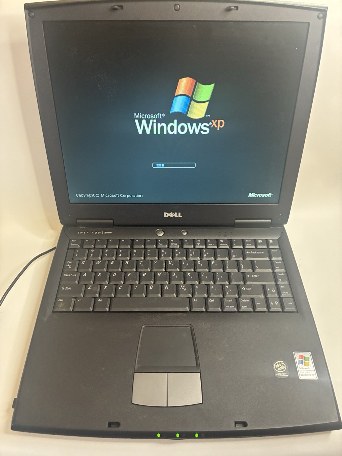 Dell Inspiron 2600 Vintage Gaming Laptop Intel Celeron Windows XP w/ Charger