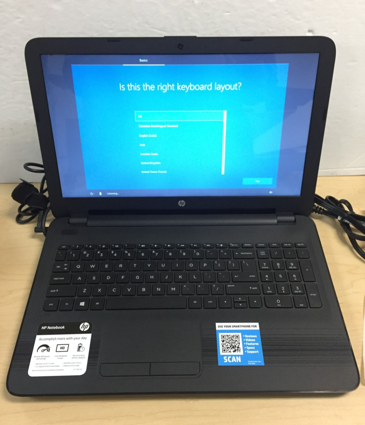 *Bad Battery*HP 15-ba015wm 15.6″ Laptop/AMD E2-7110/4GB RAM/128GB SSD/Windows 10