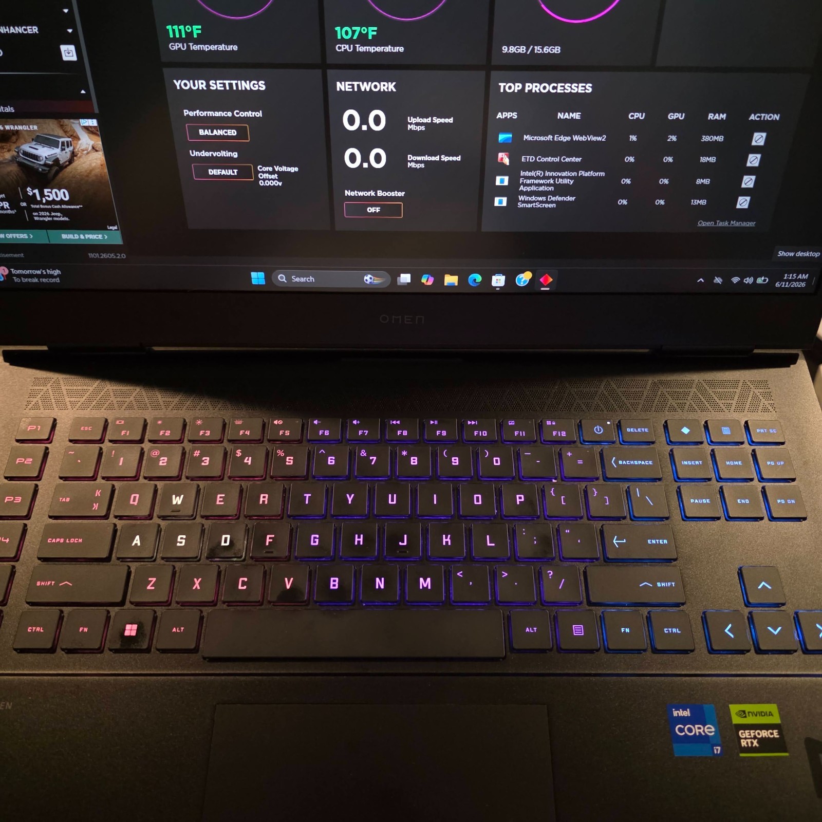 HP Omen 17.3″ 1080P 144Hz i7-13700HX 16GB 1TB SSD RTX 4060 140W 8G DDR6 Fast SH