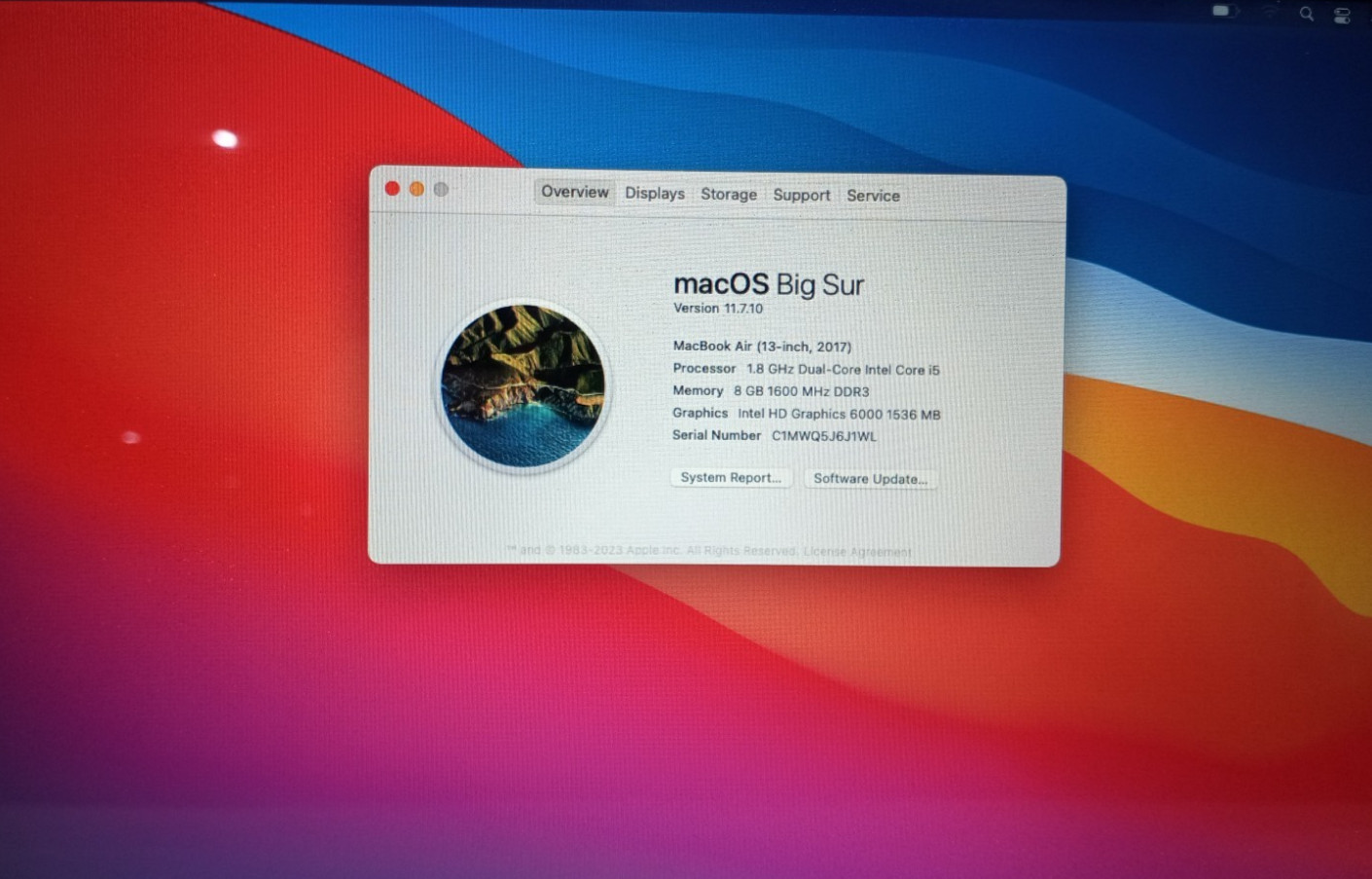 Apple MacBook Air A1466 13.3″ i5-5350U@1.80GHz 8GB/256GB M.2 OS Big Sur TH014!