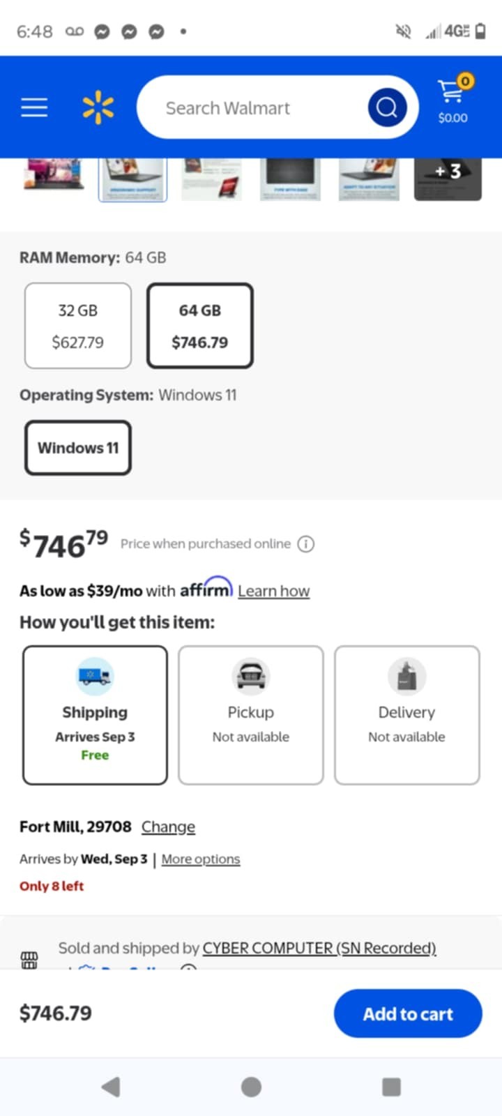 Dell Inspiron 15 3535 15.6 inch (512GB, AMD Ryzen 7 7730U, 2GHz, 16GB RAM)