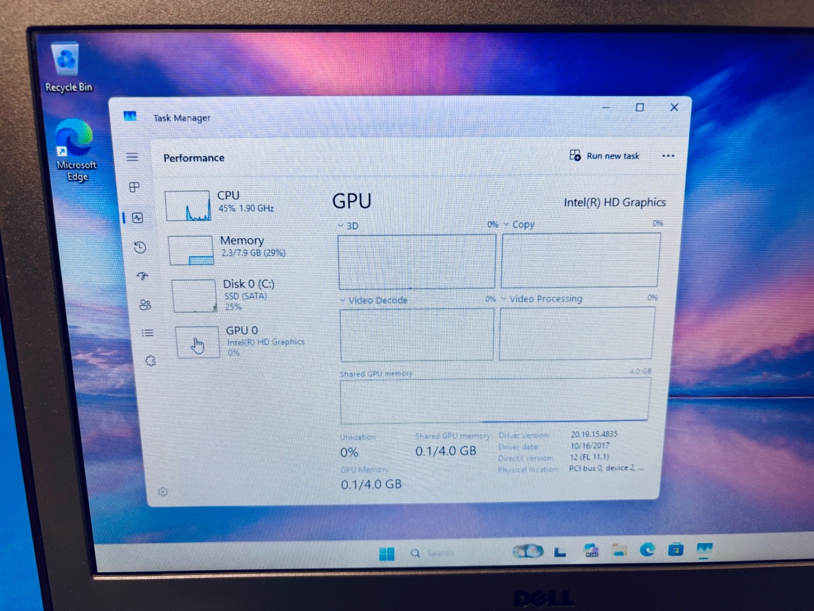 Dell Latitude 3350 Intel Pentium 3825U @1.90GHz, 8GB RAM, 64GB SSD, Win 11 Pro.