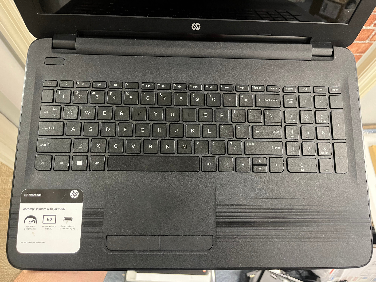 HP Notebook 15″ laptop, AMD A6-7310, 512GB HDD, Win 10 *Bad Battery*