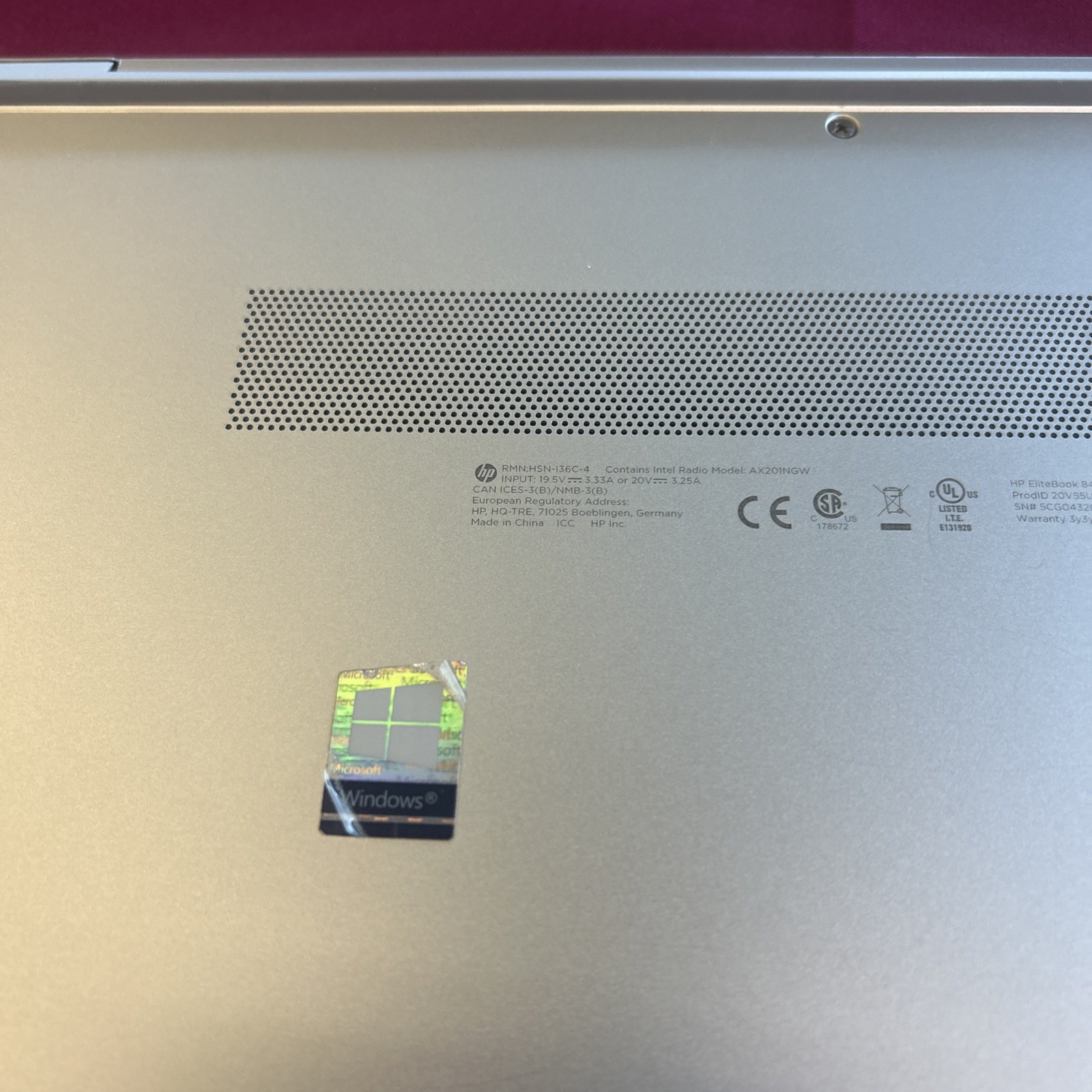 HP EliteBook 840 G7 I7-10610U @2.3 16 Gigs 256 M2 Touchscreen Windows 11 Pro